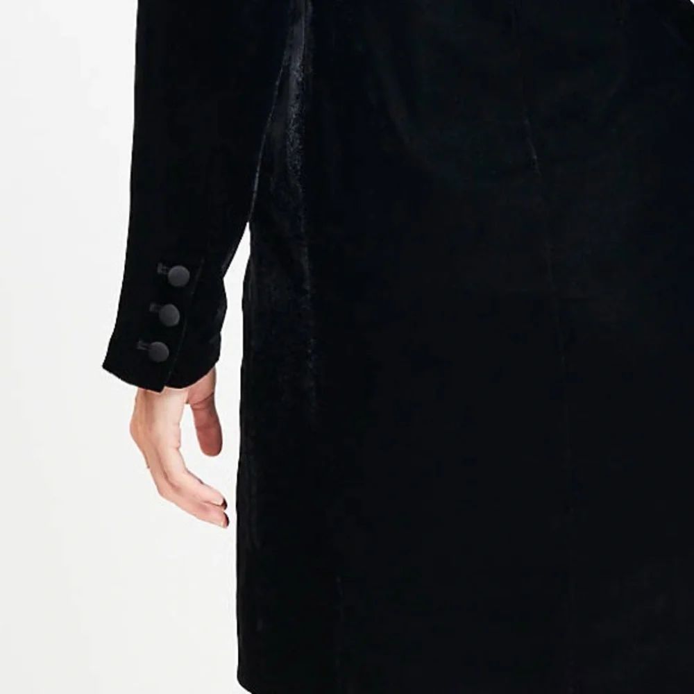 Sold ❌ Ann Taylor Velvet Blazer Mini Pocket Dress Black Size 10 New - Picture 4 of 8